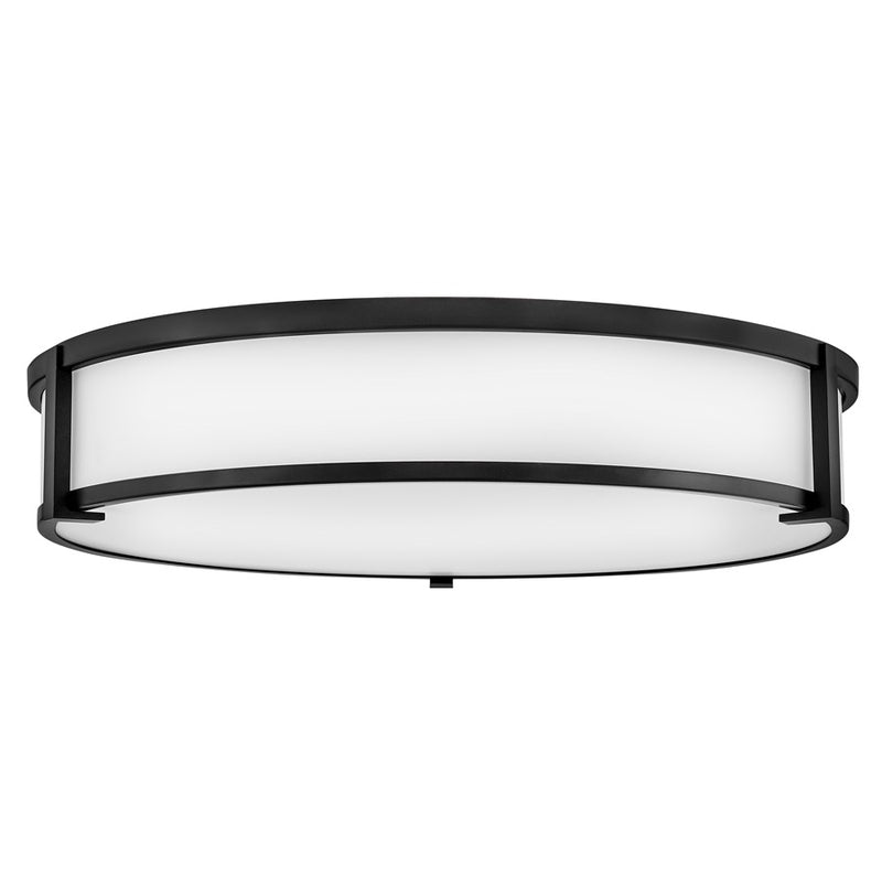 Hinkley Lighting Lowell 4 Light Flush Mount, Black/Etched Opal