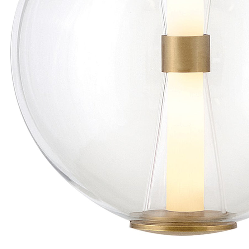 Hinkley Elin 14in 1-Light Pendant | Traditional Lacquered Brass Steel and Clear Glass | Kitchen Island & Dining Room | 14 x 14 x 15 in | Model 33107LCB