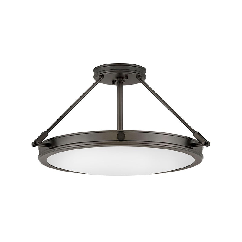 Hinkley Lighting Collier Semi-Flush Mount, Black/Etched
