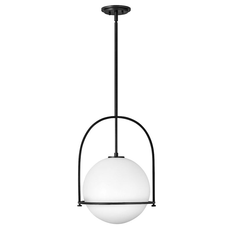 Hinkley Somerset 16in 1-Light Pendant | Transitional Heritage Brass Steel and Etched Opal Glass | Kitchen Island & Dining Room | 16 x 16 x | Model 3405HB