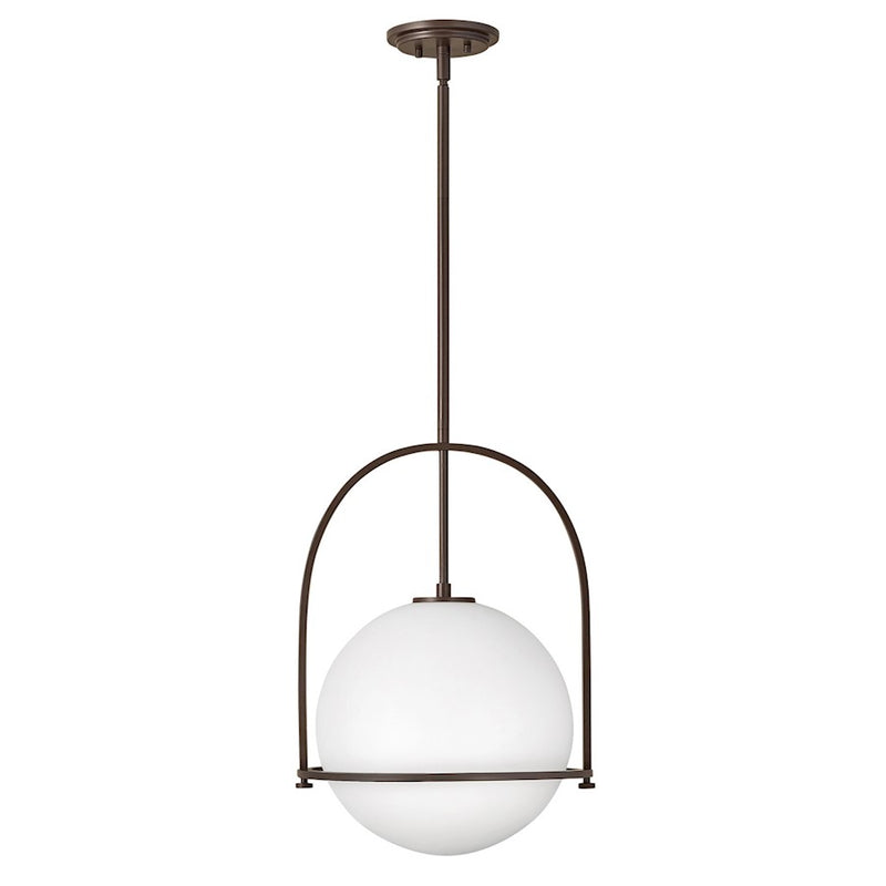 Hinkley Somerset 16in 1-Light Pendant | Transitional Heritage Brass Steel and Etched Opal Glass | Kitchen Island & Dining Room | 16 x 16 x | Model 3405HB