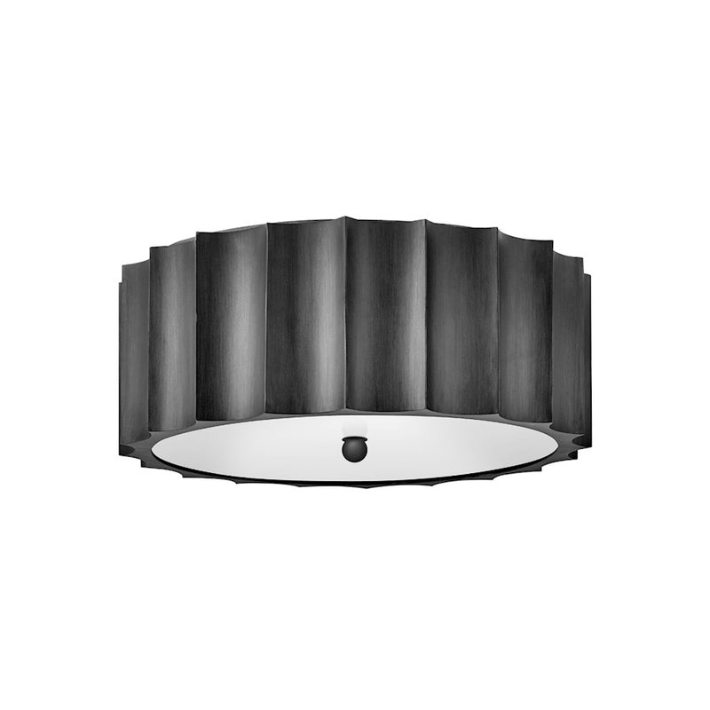 Hinkley Gia 24in 4-Light Flush Mount | Modern Glam Champagne Gold Steel and Etched Glass | Living Room & Bedroom | 24 x 24 x 9 in | Model 34098CPG