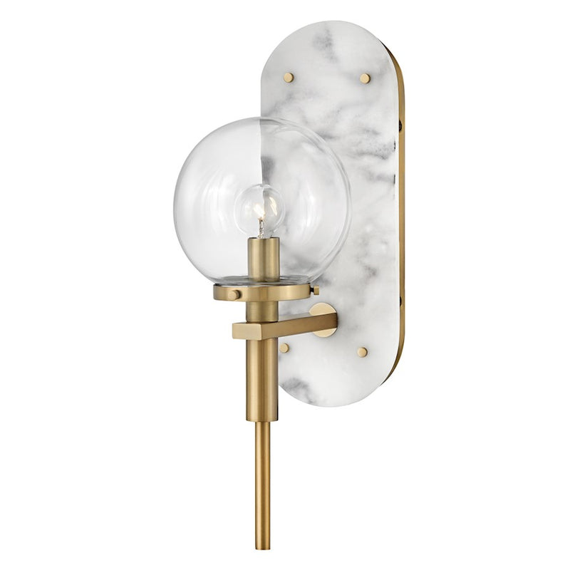 Hinkley Gilda 1-Light Wall Sconce | Transitional Glam Black Steel and Clear Glass | Bedroom & Living Room Accent | 8 x 6 x 16 in | Model 34590BK