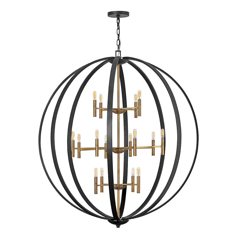 Hinkley Euclid 52in 16-Light Chandelier | Transitional Spanish Bronze and Heirloom Brass Steel | Dining Room & Living Room | 52 x 52 x 58 in | Model 3465SB