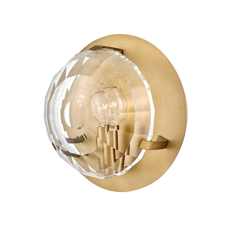 Hinkley Leo 1-Light Wall Sconce | Traditional Glam Heritage Brass Steel and Optic Crystal | Bedroom & Hallway Accent Light | 8.75 x 8.75 x | Model 35690HB