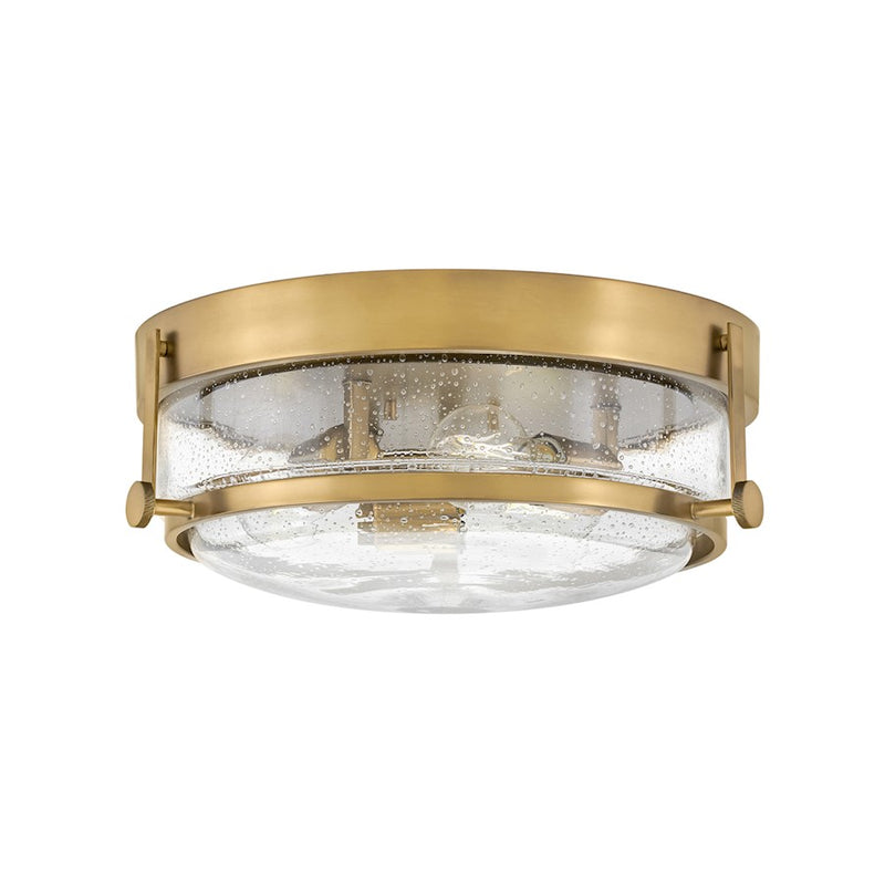 Hinkley Harper 3-Light Flush Mount | Transitional Brushed Nickel Steel and Clear Seedy Glass | Bedroom & Hallway Ceiling Light | 16 x 16 | Model 3640BN-CS