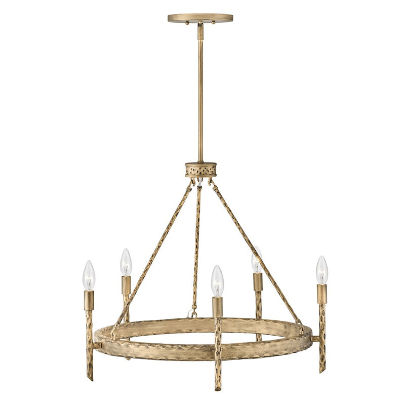 Hinkley Tress 25in 5-Light Chandelier | Transitional Forged Iron Steel | Dining Room & Living Room | 25 x 25 x 21 in | Model 3675FE