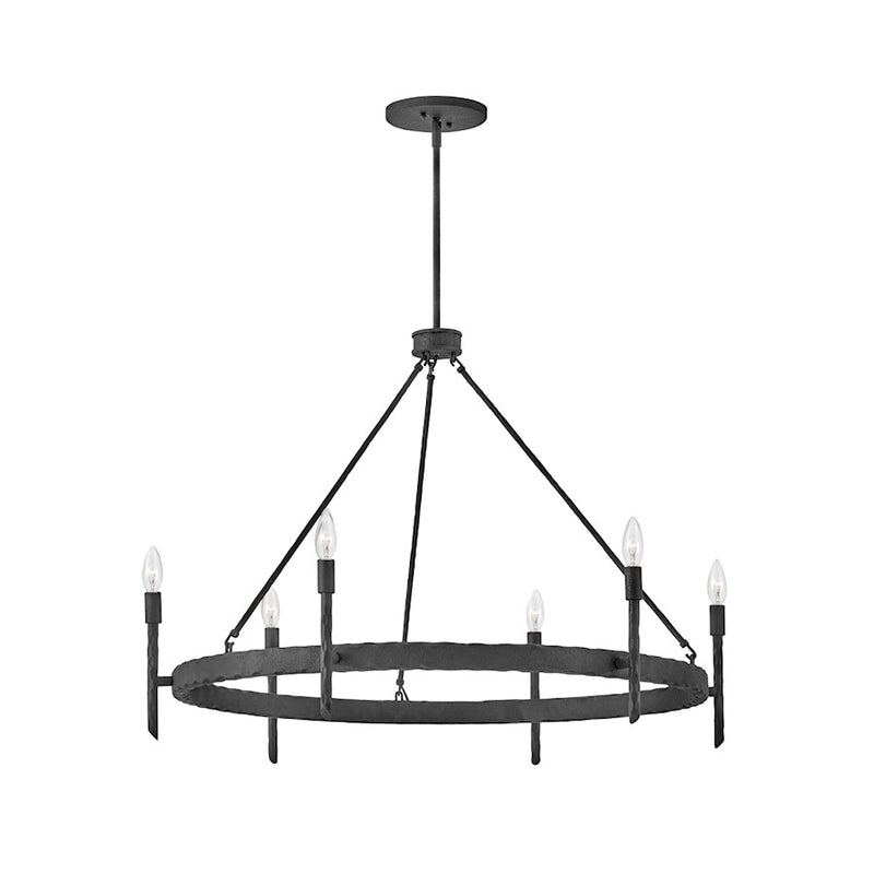 Hinkley Tress 25in 5-Light Chandelier | Transitional Forged Iron Steel | Dining Room & Living Room | 25 x 25 x 21 in | Model 3675FE