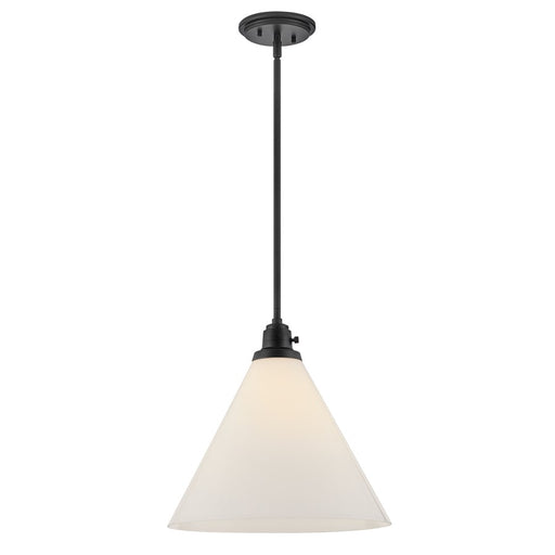 Hinkley Lighting Arti 1 Light Pendant, Black/Cased Opal - 3694BK-CO