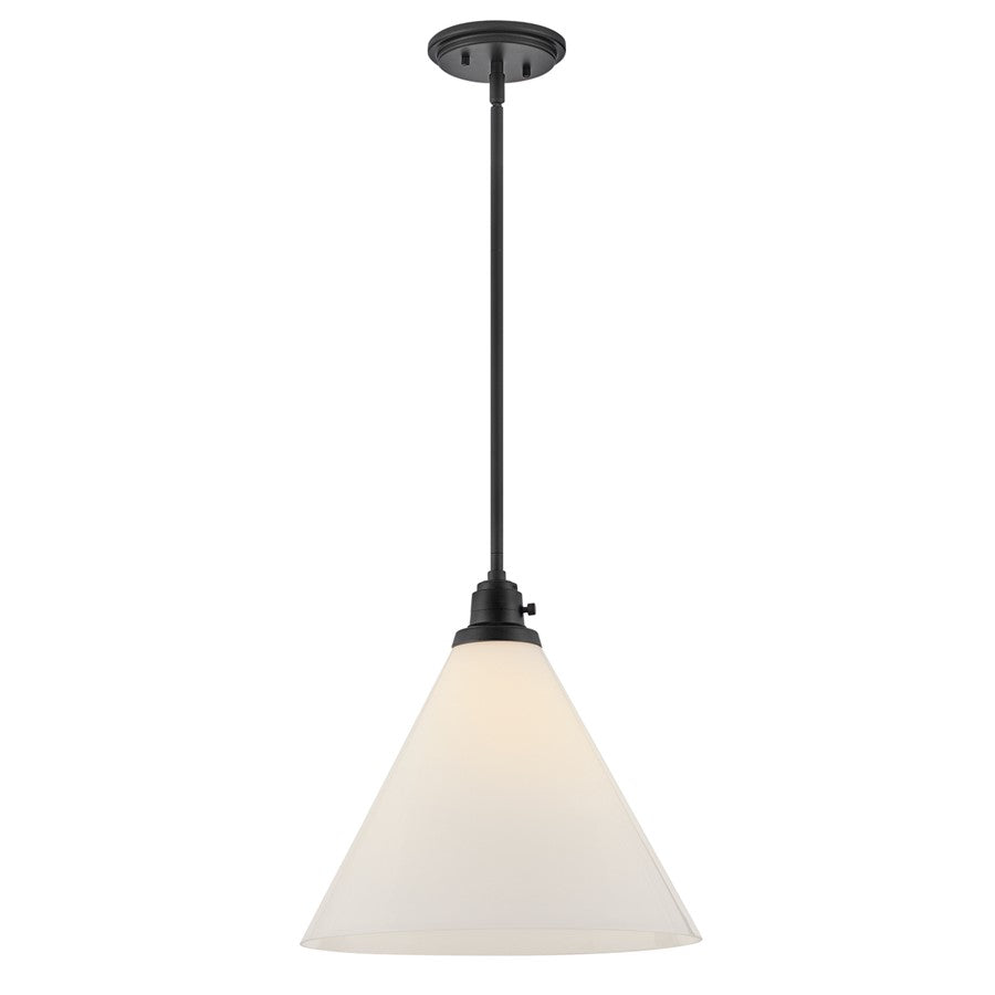 Hinkley Lighting Arti 1 Light Pendant, Black/Cased Opal - 3694BK-CO