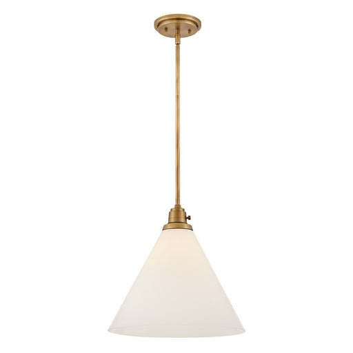 Hinkley Lighting Arti 1 Light Pendant, Heritage Brass/Cased Opal - 3694HB-CO