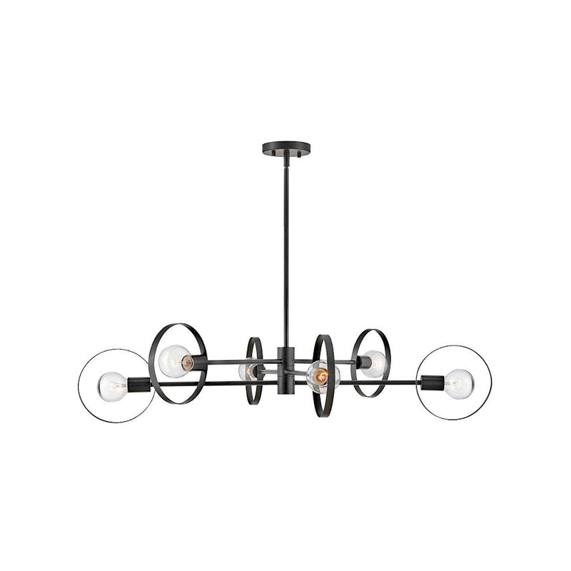 Hinkley Desi 30in 4-Light Chandelier | Mid-Century Modern Lacquered Brass Steel | Foyer & Dining Room | 30 x 30 x 9 in | Model 37294LCB