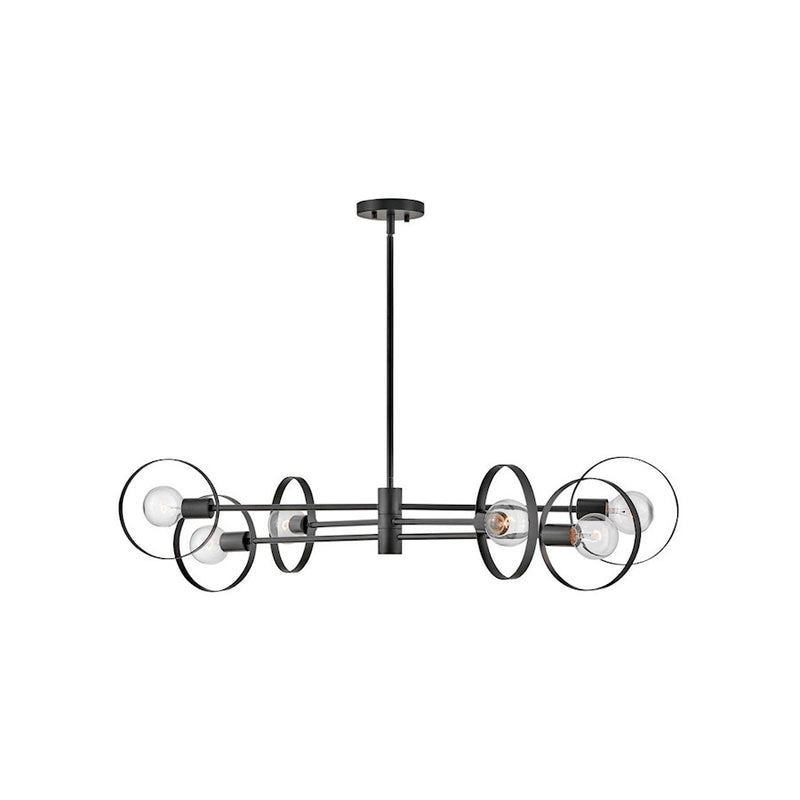 Hinkley Desi 30in 4-Light Chandelier | Mid-Century Modern Lacquered Brass Steel | Foyer & Dining Room | 30 x 30 x 9 in | Model 37294LCB