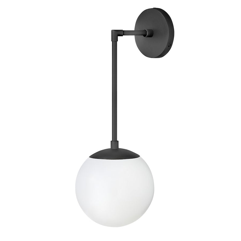 Hinkley Warby 1-Light Wall Sconce | Mid-Century Modern Heritage Brass Steel and Etched Opal Glass | Living Room & Hallway Accent | 9.5 x | Model 3742HB-WH