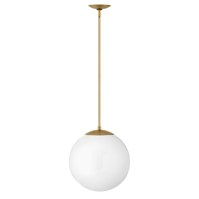 Hinkley Warby 14in 1-Light Pendant | Mid-Century Modern Black Steel and Etched Opal Glass | Kitchen Island & Dining Room | 14 x 14 x 14 | Model 3744BK-WH