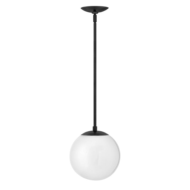 Hinkley Warby 1-Light Small Pendant | Mid-Century Modern Heritage Brass Steel and Etched Opal Glass | Kitchen Island & Dining Room | 9.5 | Model 3747HB-WH