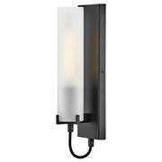Hinkley Lighting Ryden 1 Light 16" Wall Mount, Black/Etched - 37850BK-WH