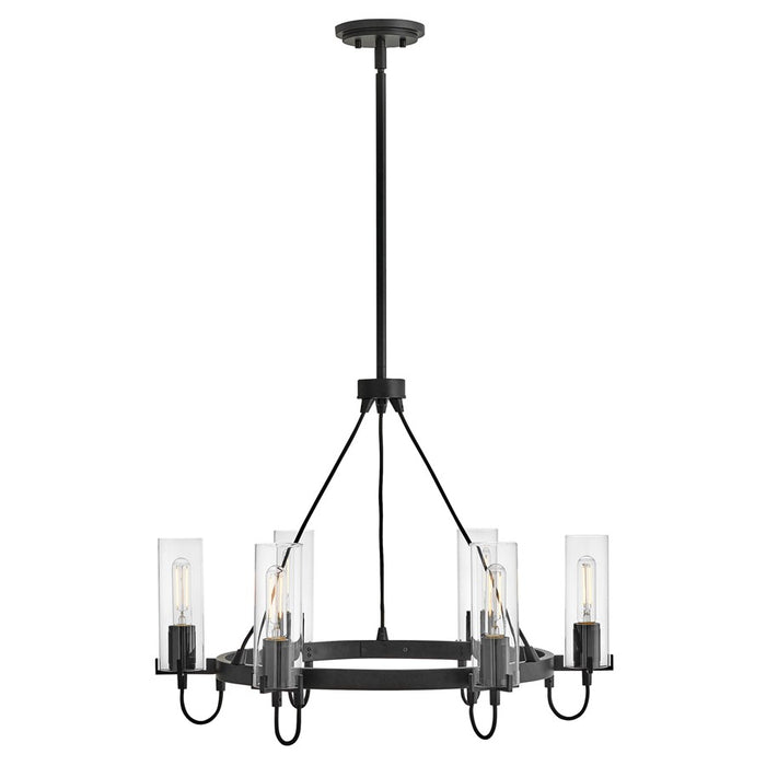 Hinkley Lighting Ryden 6 Light Chandelier, Black/Clear - 37855BK
