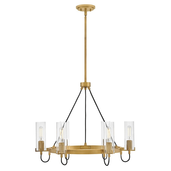 Hinkley Lighting Ryden 6 Light Chandelier, Heritage Brass/Clear - 37855HB