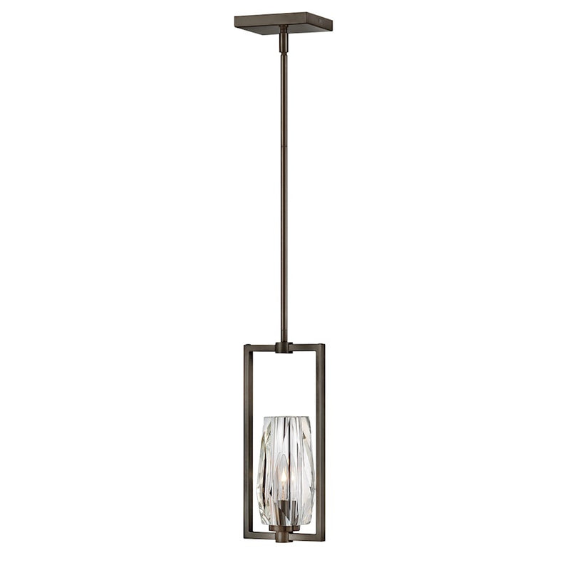 Hinkley Ana 4in 1-Light Mini Pendant | Modern Glam Black Oxide Steel and Faceted Clear Crystal | Kitchen Island & Dining Accent | 4 x 6 x | Model 38257BX