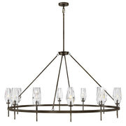 Hinkley Ana 12Lt Chandelier, Black Oxide/Faceted Clear Crystal - 38259BX