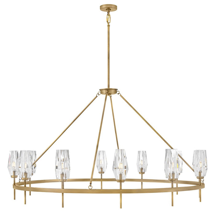 Hinkley Lighting Ana 12Lt Chandelier, Brass/Faceted Clear Crystal - 38259HB