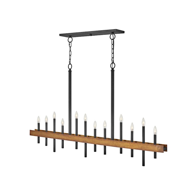 Hinkley Lighting Wells 12 Light Linear Hanging, Weathered Brass