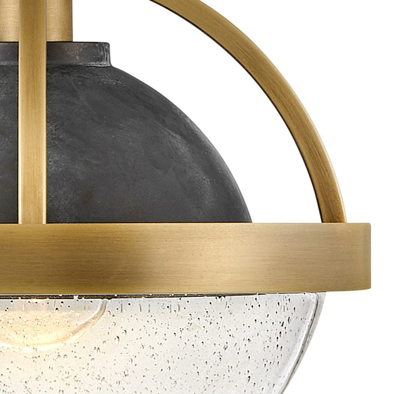 Hinkley Watson 12in 1-Light Pendant | Mid-Century Modern Heritage Brass Steel and Clear Seedy Glass | Kitchen Island & Dining Room | 12 x | Model 40017HB