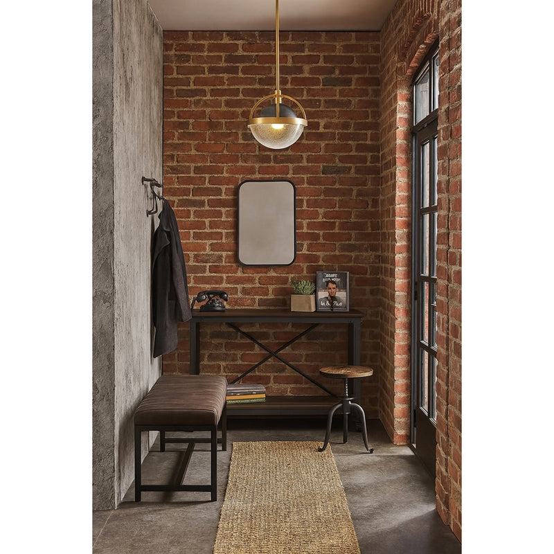 Hinkley Watson 12in 1-Light Pendant | Mid-Century Modern Heritage Brass Steel and Clear Seedy Glass | Kitchen Island & Dining Room | 12 x | Model 40017HB