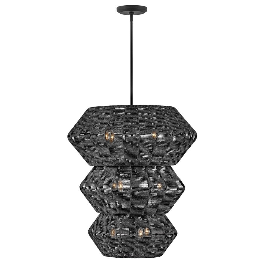 Hinkley Lighting Luca 10 Light Chandelier, Black - 40388BLK