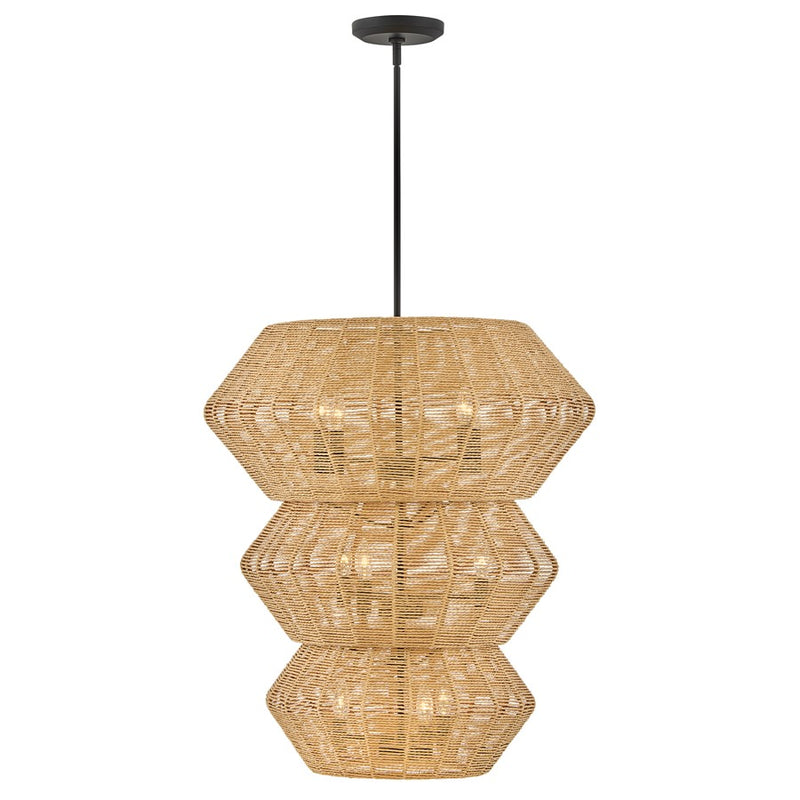 Hinkley Lighting Luca 10 Light Chandelier, Black/Camel