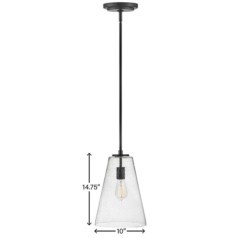 Hinkley Vance 10in 1-Light Pendant | Transitional Heritage Brass Steel and Clear Seedy Glass | Kitchen Island & Dining Room | 10 x 10 x 15 | Model 41044HB