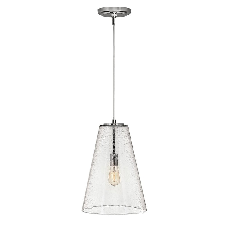 Hinkley Vance 13in 1-Light Pendant | Transitional Heritage Brass Steel and Clear Seedy Glass | Kitchen Island & Dining Room | 13 x 13 x 18 | Model 41047HB