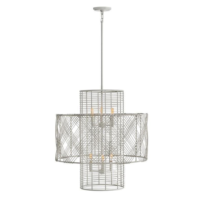 Hinkley Nikko 26in 6-Light Chandelier | Transitional Black Steel | Dining Room & Living Room | 26 x 26 x 28 in | Model 41065BLK