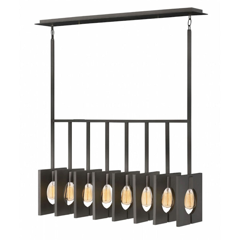 Hinkley Ludlow 37in 8-Light Chandelier | Transitional Brushed Graphite Steel | Dining Room & Living Room | 10 x 37 x 22 in | Model 41315BGR