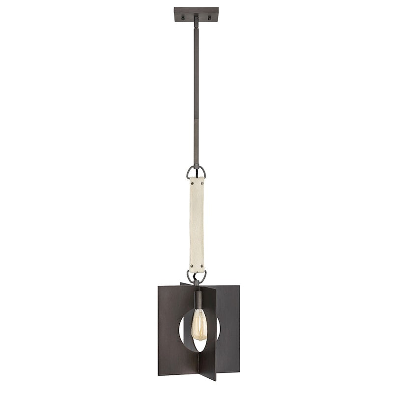 Hinkley Ludlow 12in 1-Light Pendant | Transitional Brushed Graphite Steel | Kitchen Island & Dining Room | 12 x 12 x 28 in | Model 41317BGR