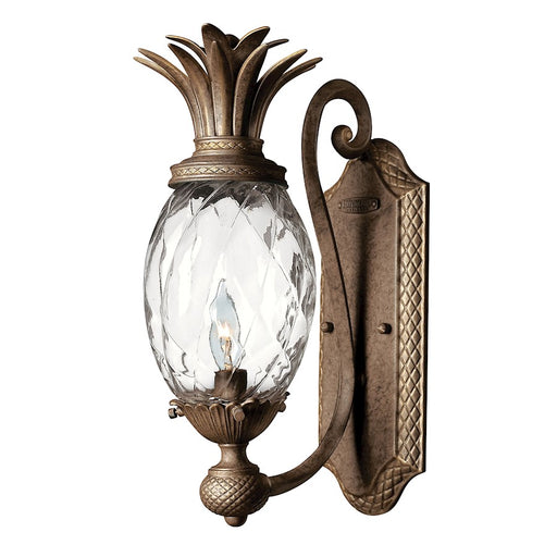Hinkley Plantation 14in 1-Light Wall Sconce | Classic Pearl Bronze and Clear Optic Glass | Bedroom & Hallway Accent Light | Model 4140PZ