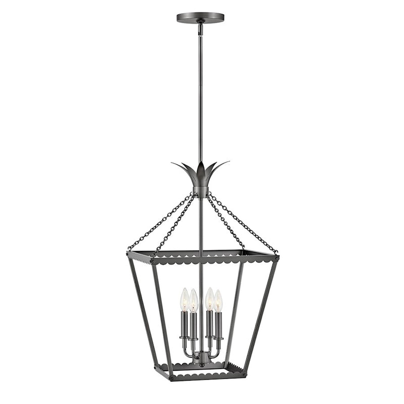 Hinkley Palma 16in 4-Light Medium Pendant | Transitional Heritage Brass Steel | Kitchen Island & Dining Room | 16 x 16 x 27 in | Model 41925HB