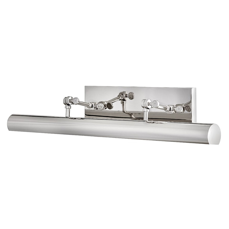 Hinkley Stokes 30in 2-Light Wall Sconce | Traditional Polished Nickel Steel and Cylinder Shade | Living Room & Bedroom Accent | 6.75 x 30 | Model 43013PN