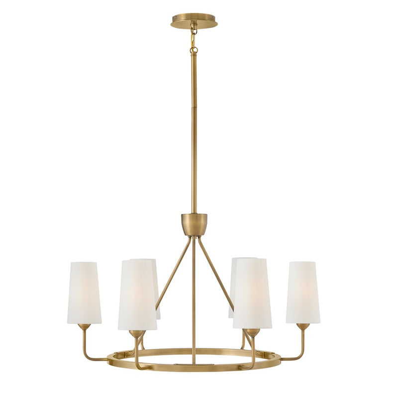 Hinkley Lighting Lewis 6 Light Chandelier, Heritage Brass