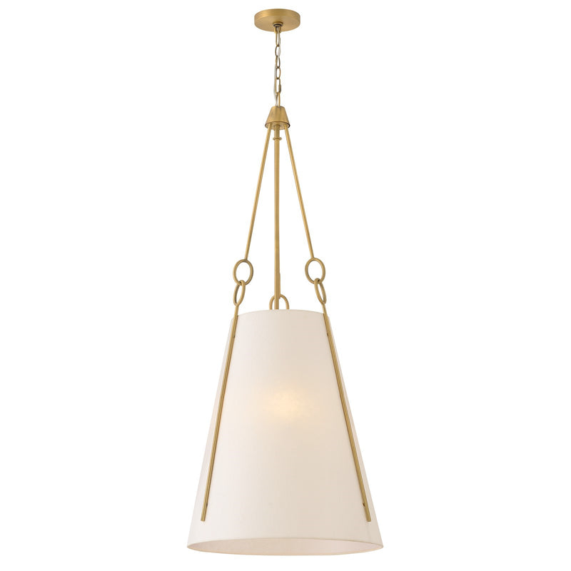 Hinkley Danvers 20in 3-Light Pendant | Transitional Lacquered Dark Brass Steel and Handmade Paper Shade | Dining Room & Kitchen Island | Model 45024LDB