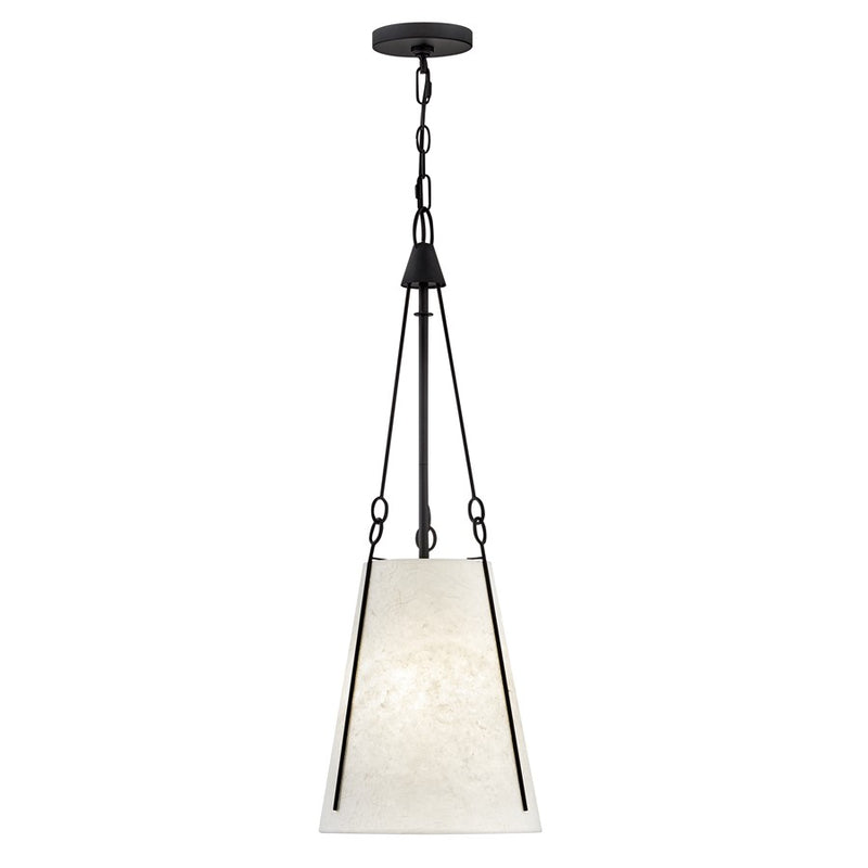 Hinkley Danvers 11in 1-Light Pendant | Traditional Black Steel and Handmade Paper Shade | Living Room & Dining Room | 11 x 11 x 32 in | Model 45027BK