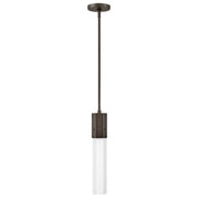 Hinkley Lighting Facet 1 Light Pendant, Black Oxide/Etched Opal - 45037BX