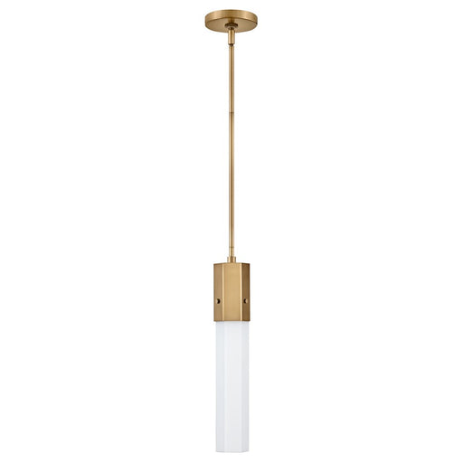 Hinkley Lighting Facet 1 Light Pendant, Heritage Brass/Etched Opal - 45037HB