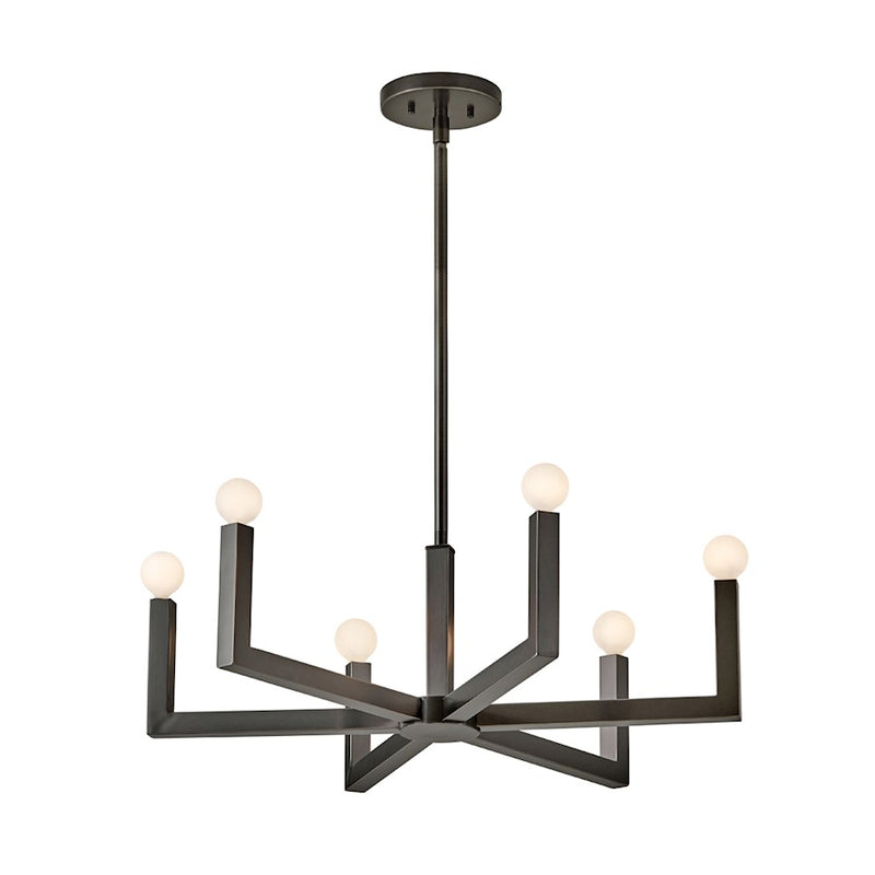 Hinkley Ezra 27in 6-Light Chandelier | Transitional Heritage Brass Steel | Dining Room & Living Room | 27 x 27 x 9 in | Model 45046HB