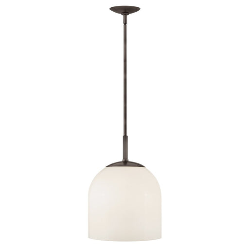 Hinkley Lighting Willa 1Lt Pendant, Ceiling, Black Oxide/Cased Opal - 45097BX