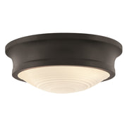 Hinkley Ellis 14in 3-Light Flush Mount | Transitional Black Steel and Etched Opal Glass | Hallway & Bedroom Ceiling Light | 14 x 14 x 5 in | Model 45123BK
