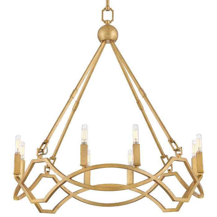 Hinkley Lighting Leona 8 Light 42" Chandelier, Distressed Brass - 45784DA