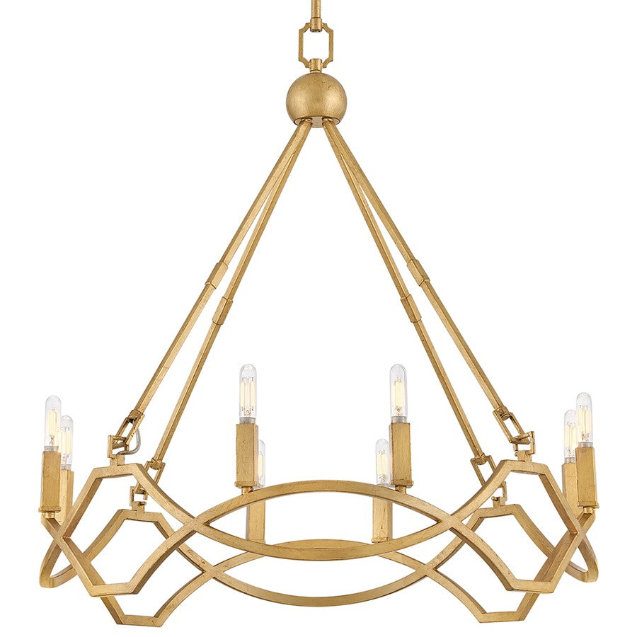 Hinkley Lighting Leona 8 Light 42" Chandelier, Distressed Brass - 45784DA