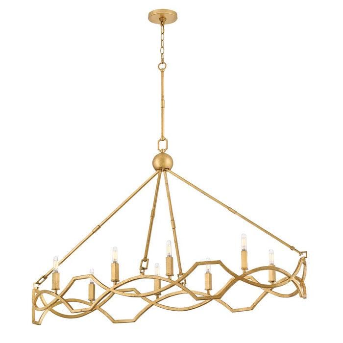 Hinkley Lighting Leona 8 Light 44" Chandelier, Distressed Brass - 45785DA